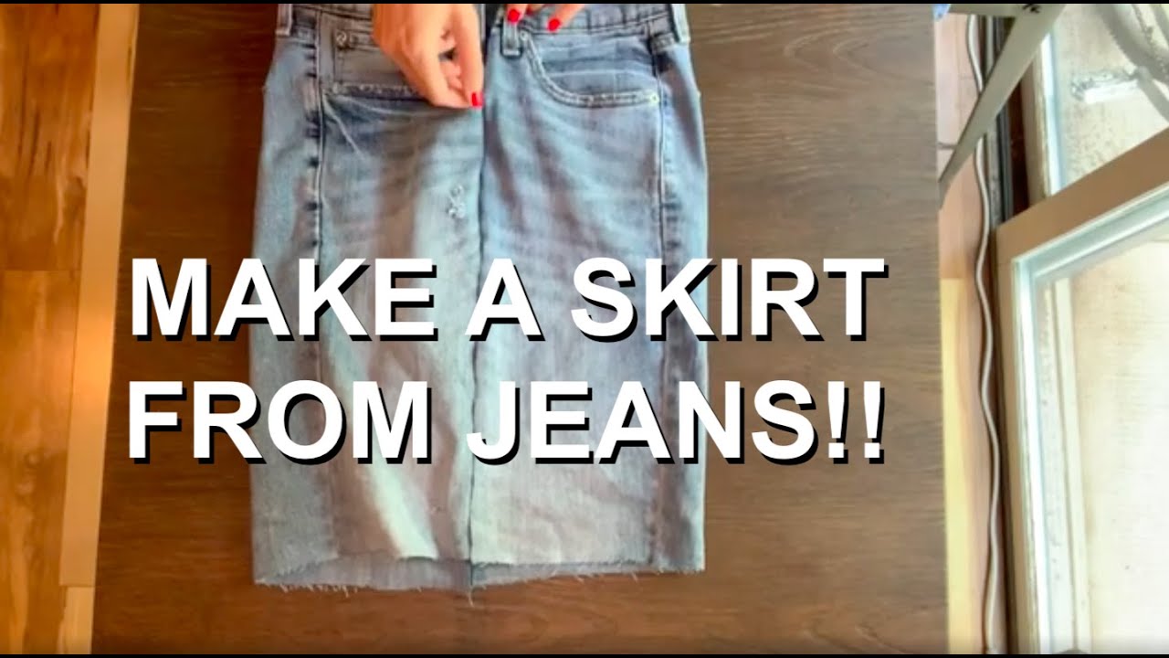 How to Make a Jean Skirt from Old Baggy Jeans! Easy Sewing Upcycle