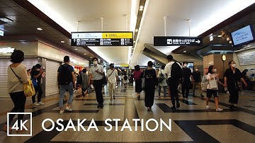 Around Osaka Station, from Hankyu Umeda to JR Osaka | 4K with Binaural Audio