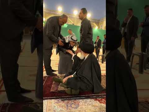 اجمل مشهد شفته بحياتي الحجي مع سيد حسين الصدر