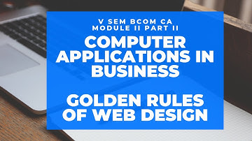 COMPUTER APPLICATIONS IN BUSINESS MODULE II PART II BCom V SEM