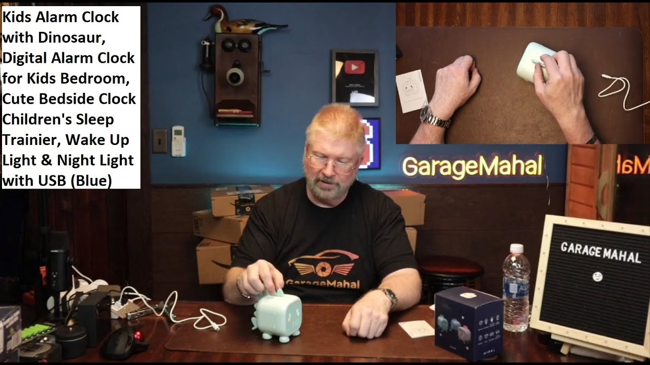 Kids Alarm Clock with Dinosaur, Digital for children's Bedroom, Cute Bedside Clock Sleep Trainer