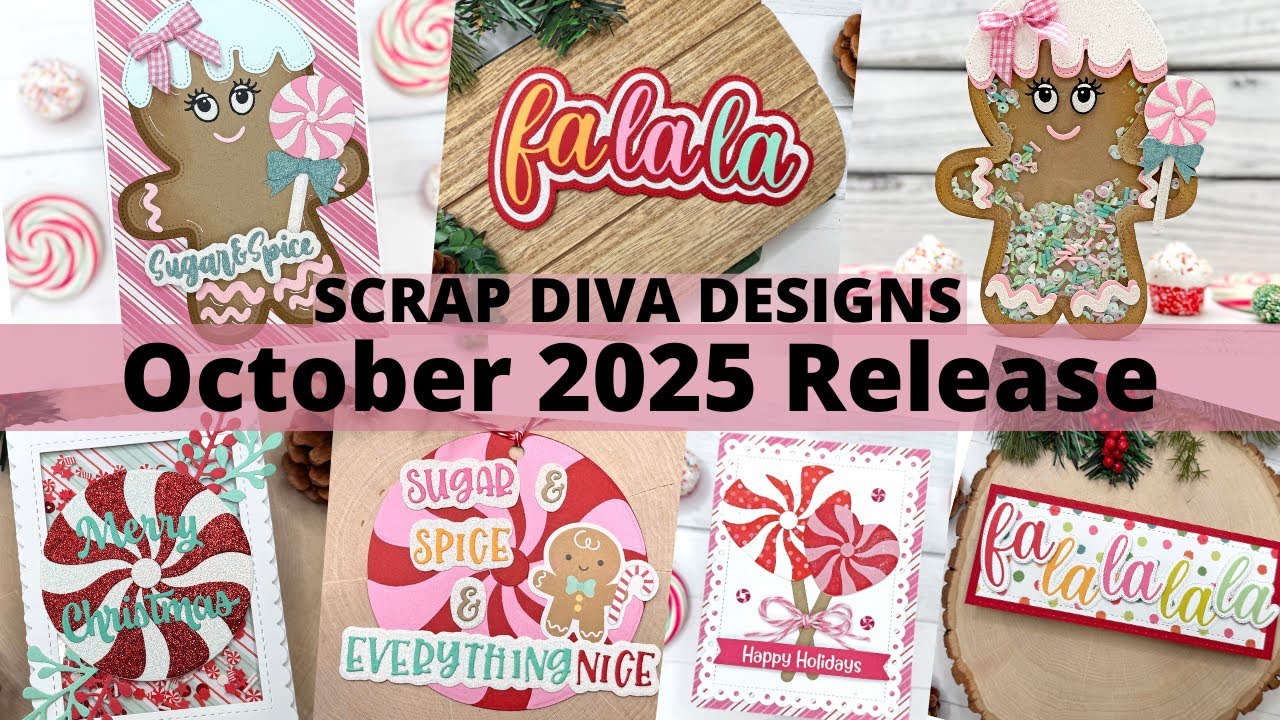 Рождественские открытки | Scrap Diva Designs, выпуск октября 2025 г.