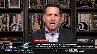 Adam Schefter [BREAKING NEWS] Eagles trade O-lineman Cam Jurgens to Ravens. Philly is now sellers
