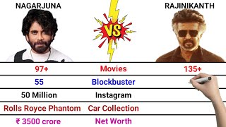 Nagarjuna vs Rajinikanth Full Comparison | Coolie Movie | Awards | Cars | Flops | Net Worth