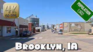 Driving Around Small Town Brooklyn, IA in 4k Video