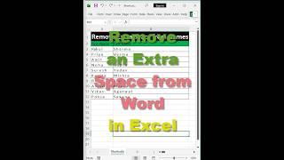 Remove Extra Space from word in Excel #excel #exceltips #exceltricks #exceltutorial #excelformula