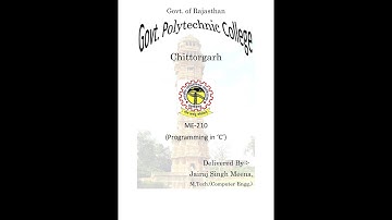 ME 210 (Programming in C) | Solution of Paper 2016 Part II-2 | Jairaj Singh | GPC, Chittorgarh