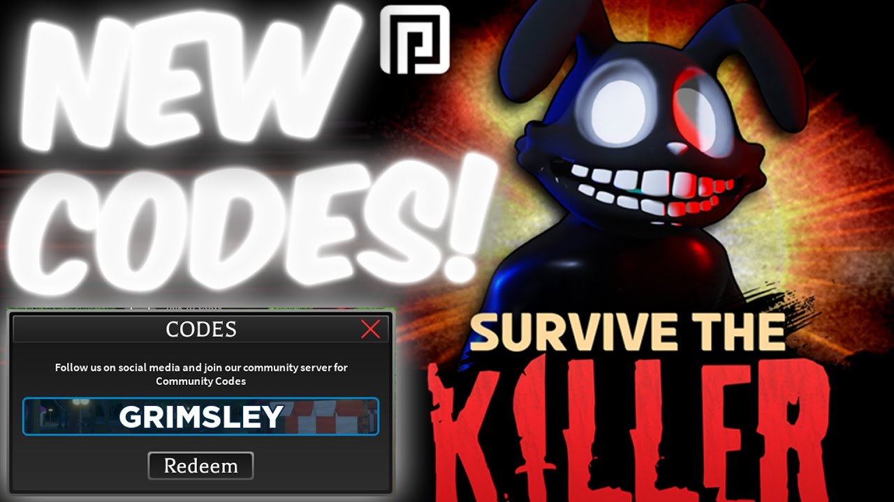 GRIMSLEY 🔪 Survive the Killer NEW GEM CODES IN APRIL 2023! ROBLOX Survive  the Killer CODES 2023 