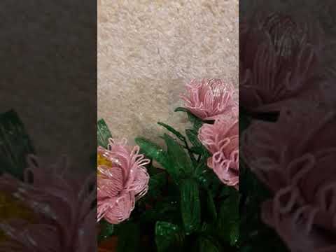 Пионы из бисера 🌹сделана на заказ🌹