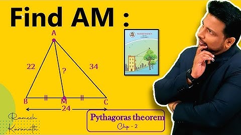 Seg AM is a median of △ABC. If AB = 22 AC = 34, BC = 24, find AM. Learn Apollonius application