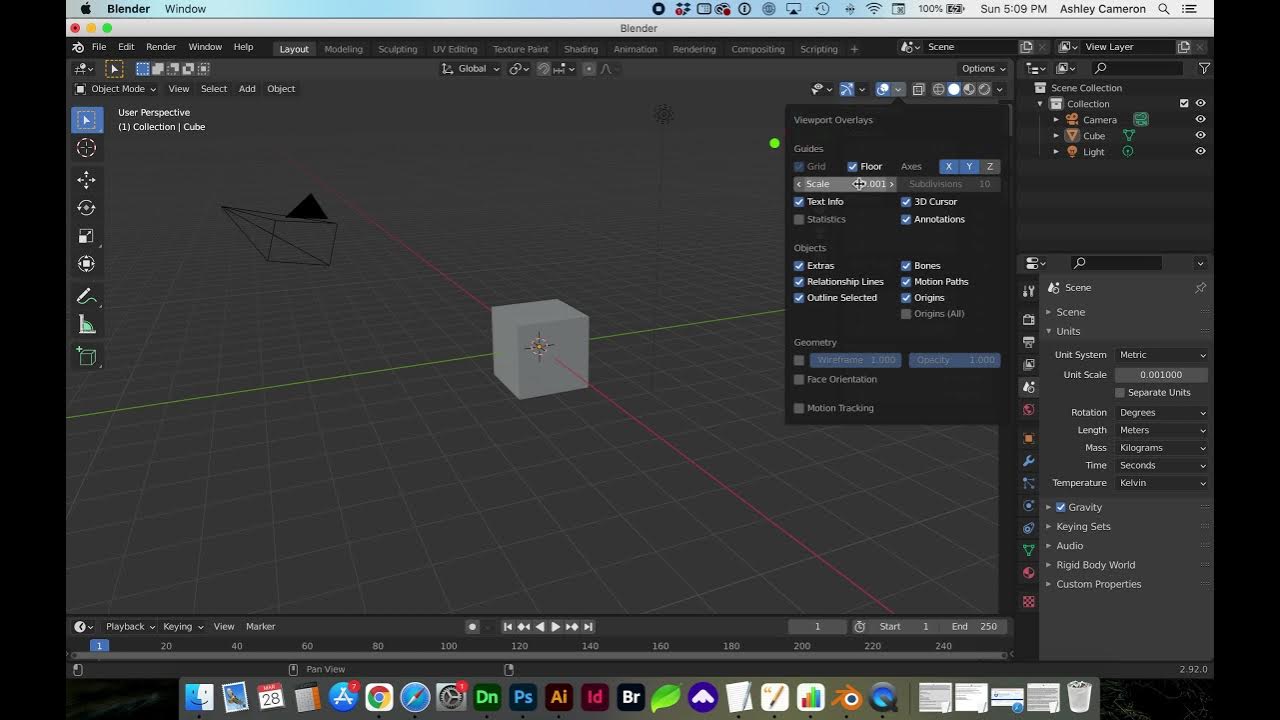 Update Scale Units in Blender 2.9 and Save as Default YouTube