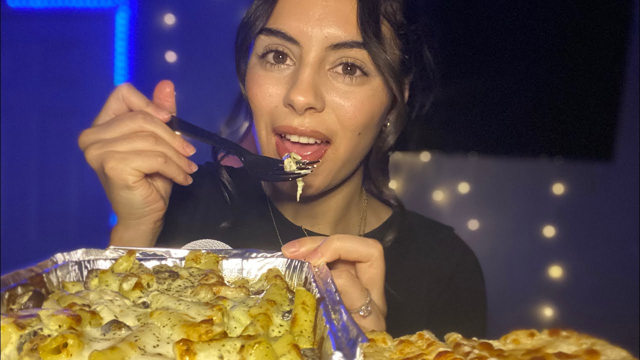 Asmr|| Delicious creamy pasta and cheese bread mukbang🧀🍝