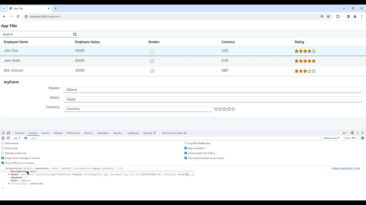 Fetch Selected Row from table and Bind with Simple Form | SAP UI5 Fiori