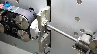 Fully automatic wire cutting and stripping machine working with hot stamp wire marking machine