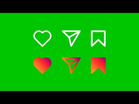 Social Media Like Share & Save Button Animation | Green Screen | 4K