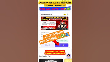 lakshya jee 3.0 2026 , lakshya jee 3.0 2026 coupon code ₹500 off , pw coupon code for jee Batches