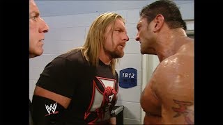 Triple H And Batista After Batista Gets Disqualified Raw, November 22, 2004