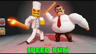 No Gadgets SPEED RUN in Great School Breakout and Escape Papa Pizza's Pizzeria #roblox Scary Obby