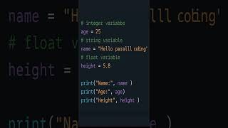 ⚡Python Variables Explained in 60 Seconds | Python Tutorial for Beginners #Python#Shorts#viralvideo Details