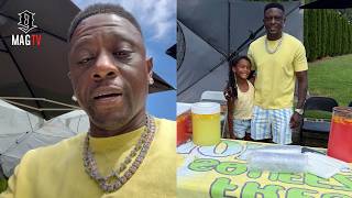 Boosie Helps Daughter Laila Run Her Lemonade Stand In Front Of His Mansion! 🍋