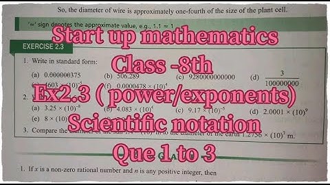 viva education start up mathematics class 8 ex 2.3 | power|startup maths ex2.3| scientific notation