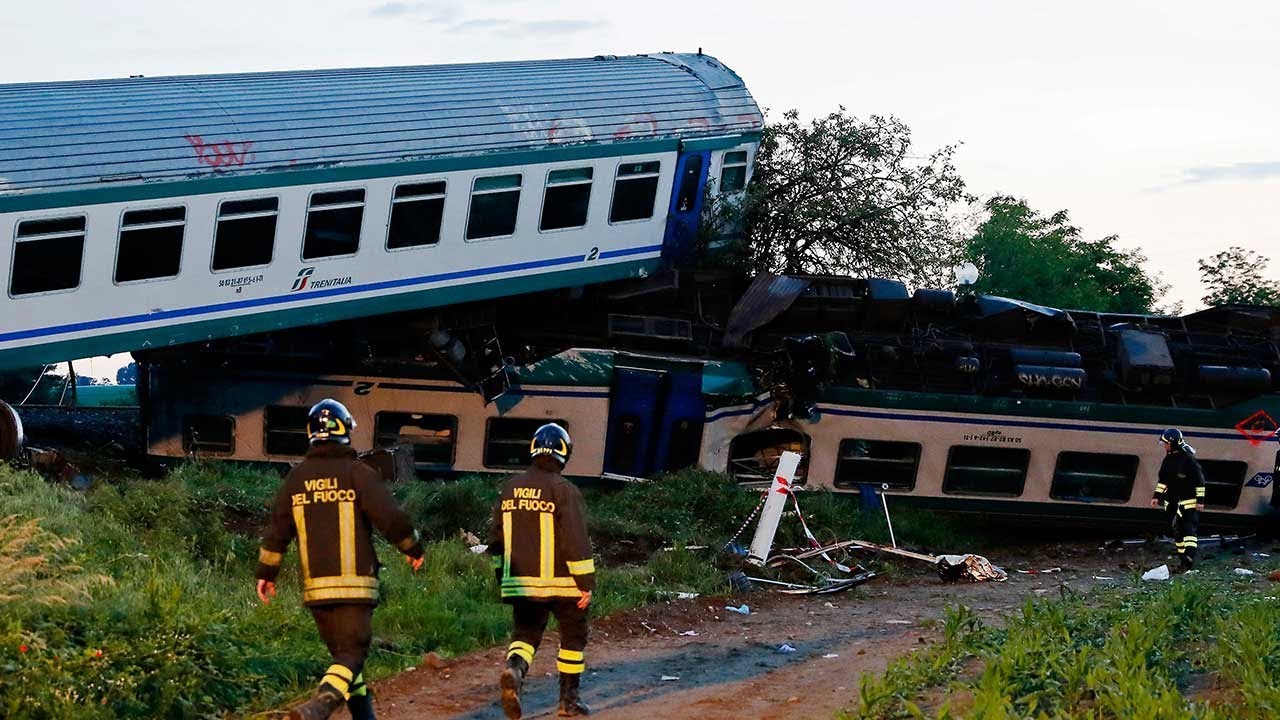 newspaper mockup At least two dead in Italy train crash