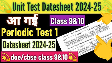 🥳unit test datesheet 2024-25 class 9&10/ syllabus+duration /class 9 periodic test1 datesheet 2024doe