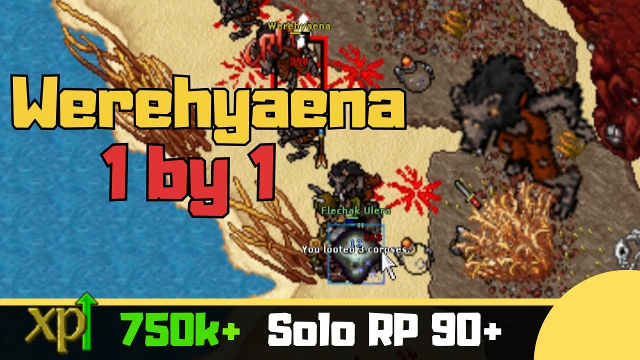 RP 90+ Werehyaena's Single Target [Tibia Solo Paladin] - YouTube
