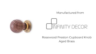 INFINITY DECOR - Rosewood Preston Large Cupboard Knob Aged Brass | Cabinet Knob | Drawer Pull Handle