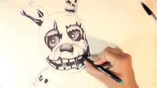 Drawing Springtrap  •  Pen on paper(time lapse)
