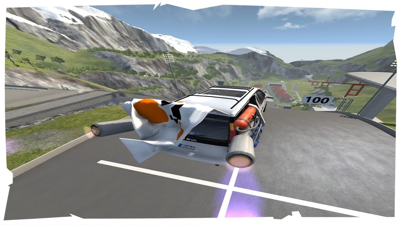 ACELERANDO NO MAXIMO NA RAMPA COM CARROS COM JATO! BEAMNG DRIVE YouTube