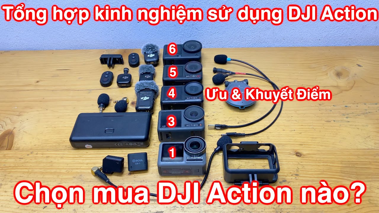 Review tổng hợp, ưu điểm, khuyết điểm của từng dòng máy DJI Osmo Action, Nên mua DJI Action nào?