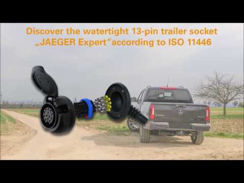 13-pin 12V JAEGER Expert Socket - ISO 11446 - Watertight - video from ERICH JAEGER
