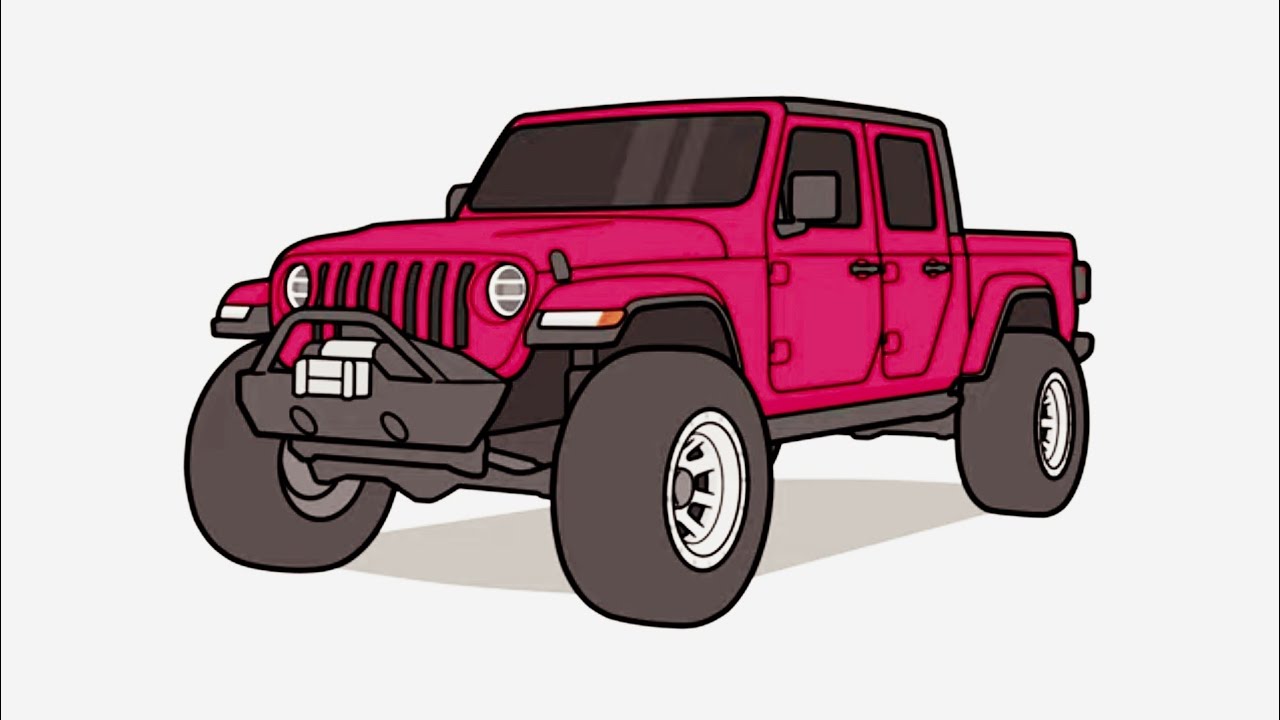 How to draw a JEEP GLADIATOR / drawing Jeep Rubicon 2025