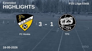 FC Honka vs TPS 3-1 | P15 Liiga Etelä | 16-05-2026