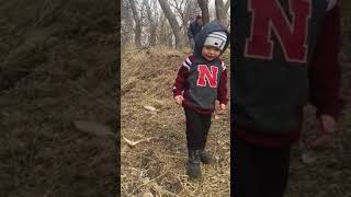 Shed hunting gone wrong for this young boy!
