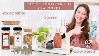 The Best EASY Cricut Projects for Beginners | how to make labels, personalized water bottle