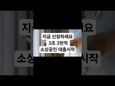지금 신청하세요 3조 3천억 소상공인 대출시작!!