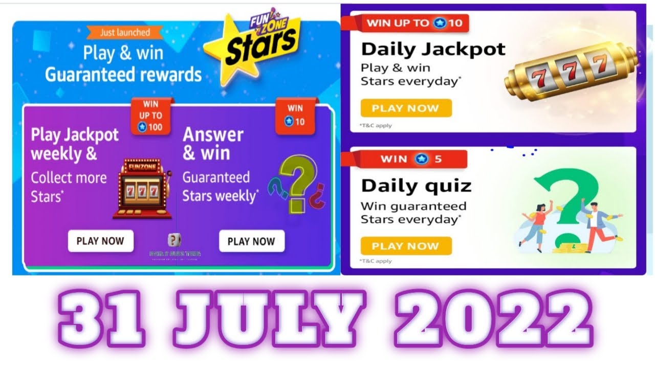 Amazon Daily Funzone Stars Quiz Answers Today31 July 2022 Daily Quiz