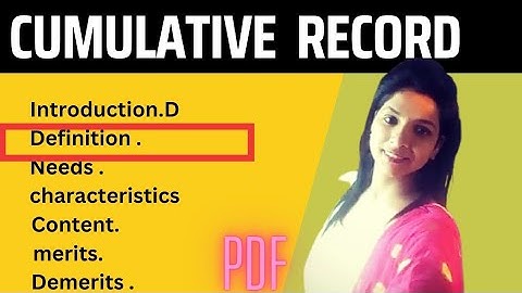 cumulative Record/ tools of evaluation