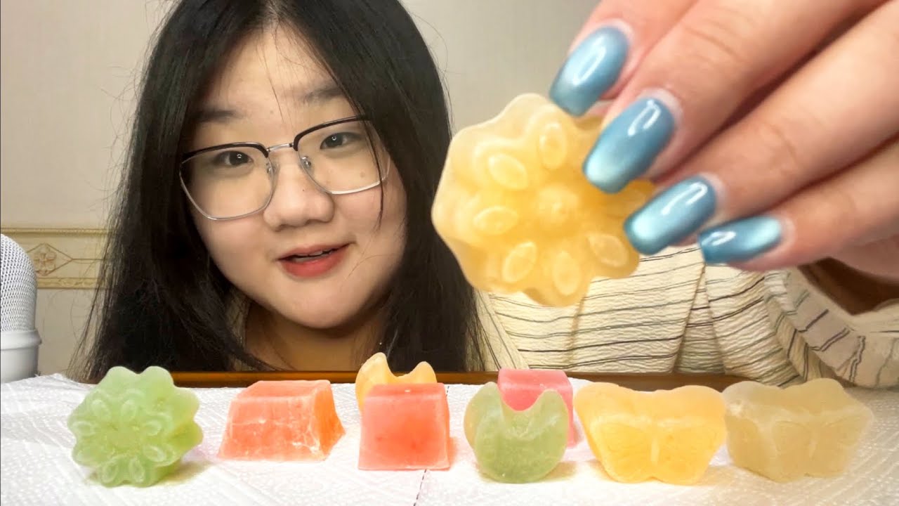 ASMR | Eating Crystal Candy~🦋🌛🧊