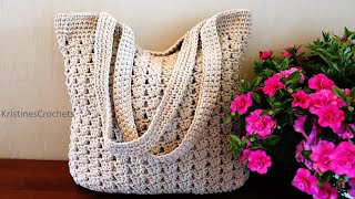 How To Crochet Everyday Tote Bag  Easy Beginner Friendly Pattern
