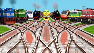 9 Steam Trains Running At Extreme Bumpy Branched Railroad Tracks || gaming video || Train Simulator  screenshot 2