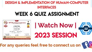 Design &amp; Implementation Of Human-Computer Interfaces Week 6 Quiz Assignment Solution | NPTEL 2023 |