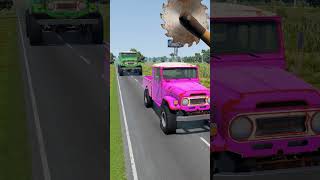 Big & Small Colourful Cars vs Giant Saw Blade - BeamNG.Drive #shorts #beamngdrive