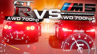 ПОЛНАЯ ВЕРСИЯ ПЕРЕЗАЛИТО! NISSAN GTR R35 STAGE2 700HP VS BMW M5 F90 COMPETITION 700HP+