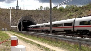 fast trains - ICE Tunnel Stammham Nord-dusty trains- SFS Nurnberg, Ingolstadt-Zug, trainfart, train