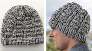 Chunky Knit Men's Slouchy Hat by Crazy Hands Knitting & Crochet 630 views 2 months ago 30 minutes