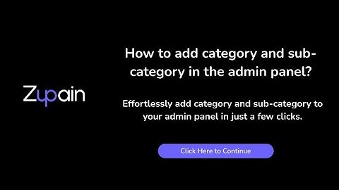 How to add category and subcategory in the admin panel?