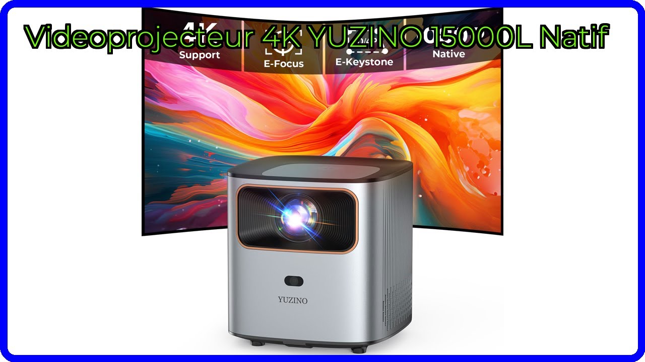 Projecteur 4K YUZINO 1080P Native - WiFi Bluetooth, Focus Electrique, 15000 Lumens